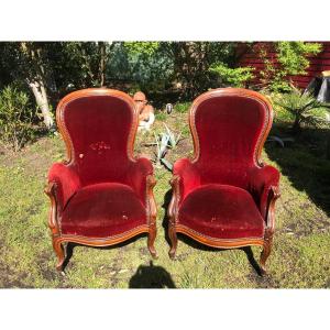 Pair Of Bergères Gondolas 19 Eme