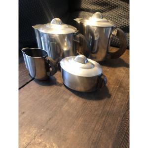 Art Deco Silver Metal Tea Coffee Service By Ercuis