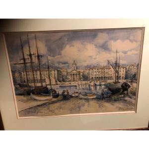 Watercolor By Frank Will Port Of Nice 