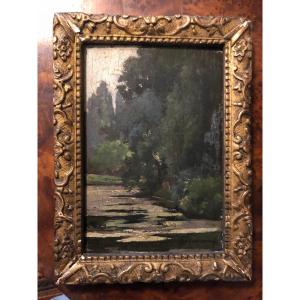 Landscape Painting Signed Lecarpentier 19th Century