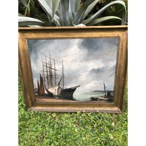 Marine Painting Signed Le Tournier, 20th Century