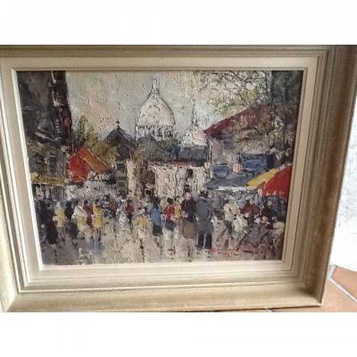 Table Parisian Scene Signed Kramer