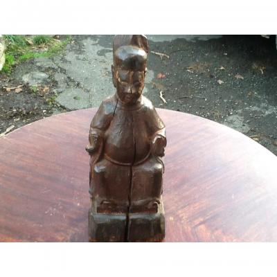 Chinese Dignitary Wood Sculpture19 Eme