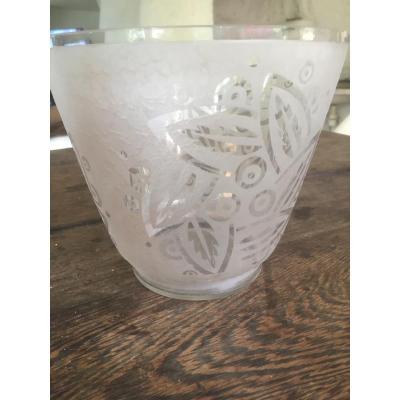 Art Deco Glass Vase Signed Lorrain France