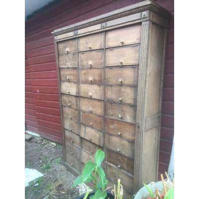 Furniture Of Notary In Thirty Wood Lockers End 19 Eme Siecle