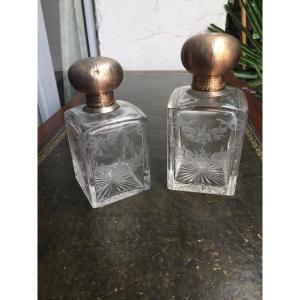 Crystal Size And Silver Perfume Bottles