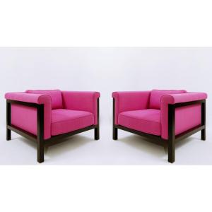 Pair Of “livorno - 800 Luxury Series” Armchairs By Jules Wabbes For Bullo
