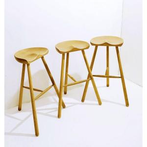 3 Bar Stools By Lars Werner, Form & Refine - Denmark, 2000s