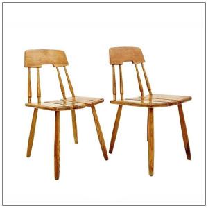 Pair Of Carl-gustav Boulogner Chairs Produced By Ab Bröderna Wigells Stolfabrik 1960