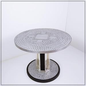 Pedestal Table Or Side Table In The Style Of Raf Verjans - Belgium, 1970s - ø 91cm 