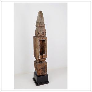 19th Century Thai Carved Wooden Stupa