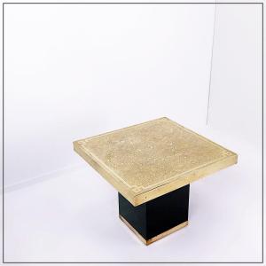 Vintage Hollywood Regency Brass Coffee Table By George Mathias, Belgium 1970s