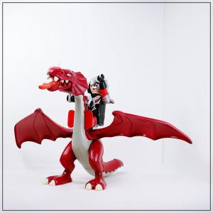 Playmobil Xl Original Red Dragon And Knight - Wingspan 220 Cm