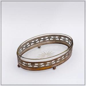 Oval Centerpiece In Louis XVI Nickel Silver - 19th Century