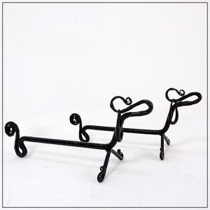 Pair Of Wrought Iron Dachshund Andirons