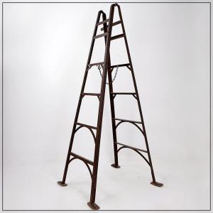 Vintage Iron Ladder With Chain Support