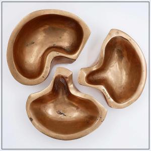 Margrit Van Nuffel Polished Bronze Trinket Trays, 1970s, Set Of 3