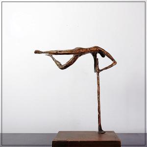 Bronze Sculpture Representing An Acrobatic Man, By Pieter Florizoon (1937-2015).