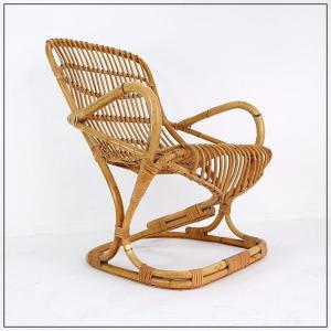 Bamboo Armchair Attributed To Tito Agnoli, 1960