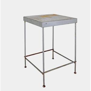Outdoor Side Table With Stone Top  With Fish Decor