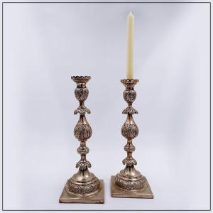  Pair Of Large 19th Century Silver Candlesticks 