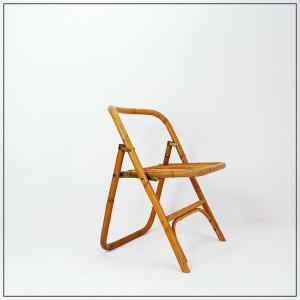 Italian Dal Vera Bamboo Folding Chair, 1960s