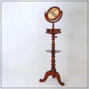 Mahogany Psyche Barber Mirror - Turned Wood