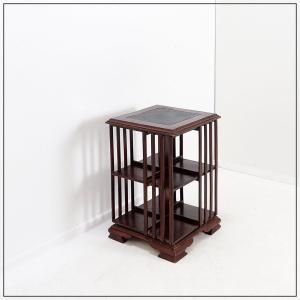 Vintage Sheraton Revival Hardwood & Revolving Bookcase Side End Table