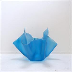 Large Sandblasted Glass "handkerchief" Planter