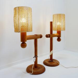 Pair Of Large Uno & östen Kristiansson Table Lamps For Luxus, 1960s
