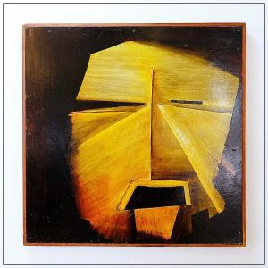 Abstract Painting On Panel - 63 X 63 Cm