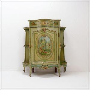 Venetian Baroque Arched Cabinet With Pastoral Decoration - Circa 1900