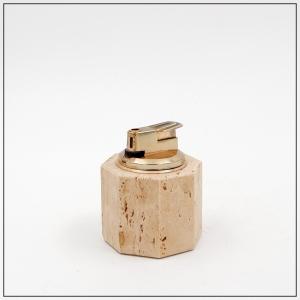 Vintage Octagonal Table Lighter By Cerri Nestore In Travertine - Italy, 1970s