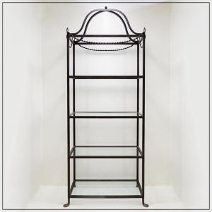 Vintage Pagoda-style Shelves In Black Metal