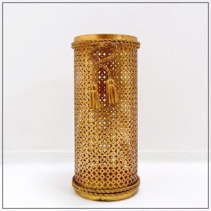 Gold-plated Umbrella Stand In The Hollywood Regency Style, By Li Puma Firenze, Italy, 1950s