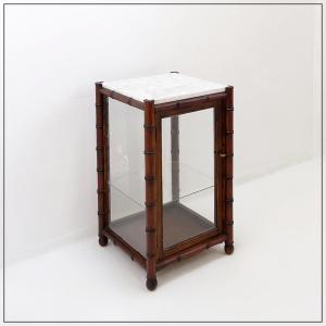 Glass And Imitation Bamboo Marble Display Case, 1950s Style
