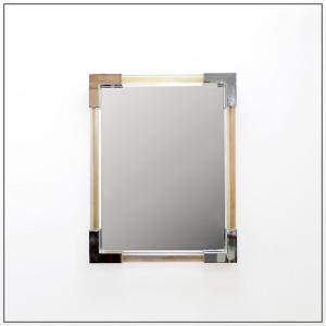 Lucite And Chrome Wall Mirror, 1970s