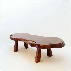 Mid-century Brutalist "live Edge" Large Coffee Table