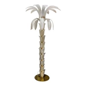 Palm Tree Floor Lamp In Murano Glass, 1970