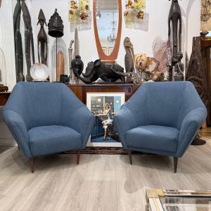 Pair Of Designer Lounge Chairs, Ico Parisi For Ariberto Colombo, Circa 1950/1960