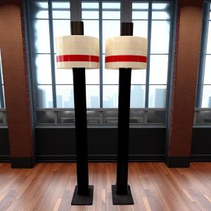 Rare Pair Of Original "stigram" Floor Lamps By Artist Jean Pierre Vitrac, 20th Century