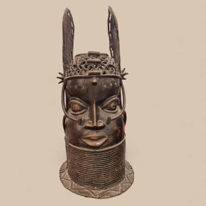 Royal Bronze Head, Ife Style, Circa 1940, Benin