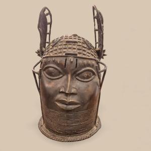 Royal Bronze Head, Ife Style, Mid-20th Century, Benin