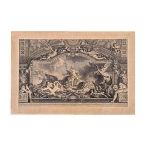 Neptune Orders Aeolus To Calm The Waves, Print On Paper – Bernard Picart, 18th Century