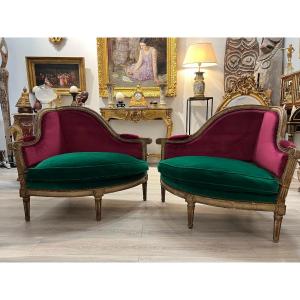 Large Pair Of Free Confident Armchairs, Louis XVI