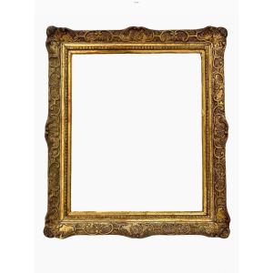 Louis XV Style Frame From The 19th Gilded To Patinated Gold