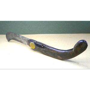 French Winegrower's Knife, Horn, Steel, Marked, Worn By Using, 19th Century