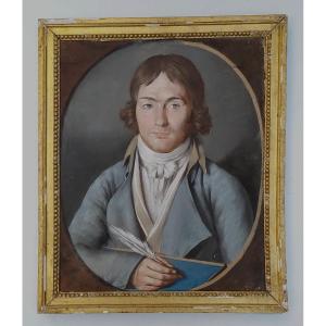 Feather Man, Beautiful Pastel Portrait, From A Beautiful Attic In Cevennes