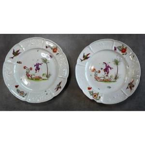 Museum: Hannong, 2 Kakiémon Plates, Frankenthal Porcelain 1760