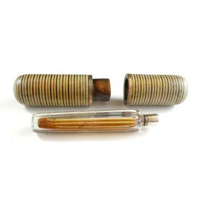 Pretty Lacquered Case, 18th Century Perfume Bottle, Medium Condition